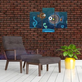 Tablou - Peștișorii desenați (90x60 cm)