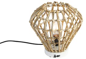Lampă de masă rustică din bambus cu alb - Canna Diamond