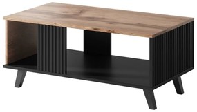 Masuta de cafea Random LAW1 stejar wotan/negru - L92 x A50 x h40 cm