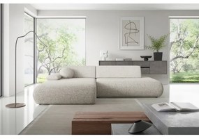 Colțar extensibil PRATO, tip L, stânga, bej, cu spațiu de depozitare