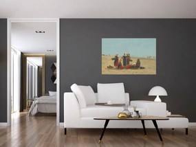 Tablou - Eugène Boudin, Women on the Beach at Berck, reproducere (90x60 cm)