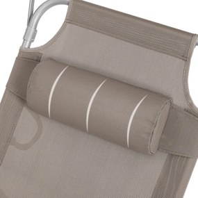 Șezlong de grădină LAGUNA cu copertină reglabilă, 193x59x30cm, maro-gri (taupe) SongmicsHome