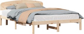 vidaXL Cadru de pat natural 160 x 200 cm Lemn de pin masiv