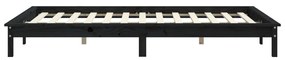 Cadru de pat King Size 5FT, negru, 150x200cm, lemn masiv de pin Negru, 150 x 200 cm