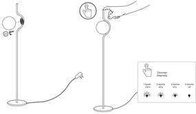 Lampadar LED dimabil design modern LE VITA LED Gold 29693D