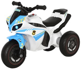 HOMCOM Motocicletă pentru Copii 18-36 Luni cu 3 Roți, Muzică și Faruri, 74x39x48 cm, Albastru Deschis | Aosom Romania