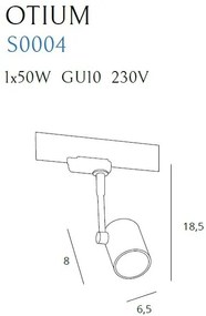 Spot directionabil pentru sina trifazata MAXLIGHT, OTIUM alb