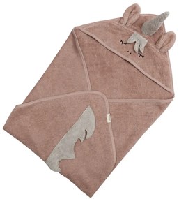 Prosop cu glugă pentru copii roz din bumbac 75x75 cm Unicorn – Kindsgut