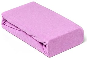 Cearceaf de pat cu elastic, 180x200cm, jersey, lila
