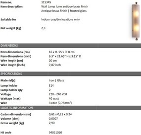 Aplica de perete design LUX Juno, alama antica 115345 HZ
