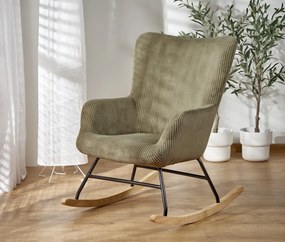 Fotoliu tip balansoar Belmiro velvet olive H92 cm