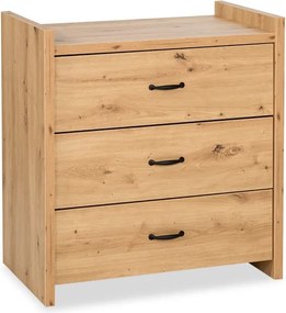 Comodă lemn masiv alb Amelie /Stejar, 84 × 87 × 45 cm - Stejar deschis