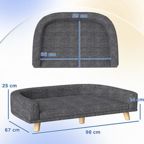 PawHut Canapea pentru Câini de Talie Mare cu Pernă, Gri | Aosom Romania