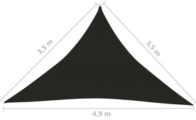 Panza parasolar, negru, 3,5x3,5x4,9 m, HDPE, 160 g m   Negru, 3.5 x 3.5 x 4.9 m