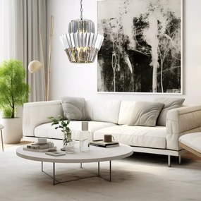 Lustră pe lanț DONNA 9xE14/40W/230V d. 45 cm crom mat