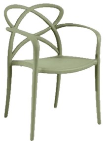 SET 4 SCAUNE CU BRATE INFINITY -POLIPROPILENA-HORECA - AVOCADO