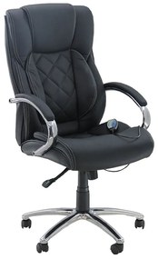 Scaun directorial negru cu masaj OFF 933 – Confort sporit, 6 puncte vibro-masaj, piele ecologică premium