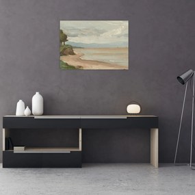 Tablou - Jean-Baptiste-Camille Corot, Beach Near Etretat, reproducere (70x50 cm)