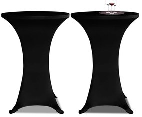 241206 vidaXL Husă de masă cu picior Ø80 cm, 2 buc., negru, elastic