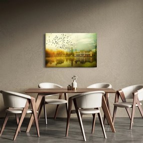 Tablou peisajului pictat cu sediul (90x60 cm)