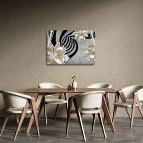Tablou - 3D Flori aurii (70x50 cm)