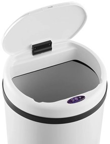 Cos gunoi cu senzor 56 L Alb Inox