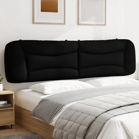 374618 vidaXL Pernă pentru tăblie de pat, negru, 200 cm, material textil
