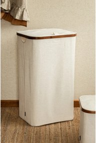 Coș de rufe crem din material textil Bamboo/Linen – Bigso