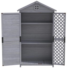 Depozit de mobilier de grădină din lemn pentru exterior, magazie de unelte rezistentă la intemperii, cu mult spațiu de depozitare și construcție din lemn stabilă, 90×56,5×175,3 cm, Gri