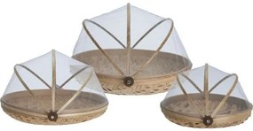 Set de 3 tăvi de servire cu capac Bamboo