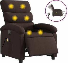 vidaXL Fotoliu electric de masaj rabatabil, maro închis, textil