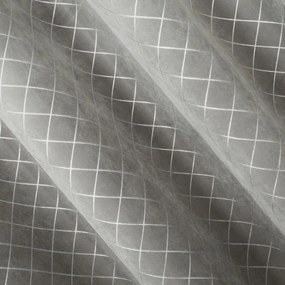 Draperie monocromă din catifea cu motiv geometric în gri 140 x 250 cm