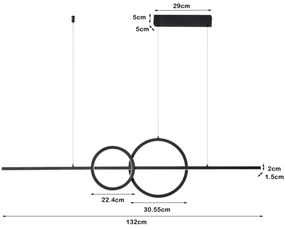 Lustră LED dimabilă pe cablu Immax NEO 07236L LITE RONDAS LED/56W/230V Tuya + telecomandă