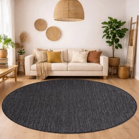 Covor SISAL SION cerc A5165A Melanj țesute plate negru