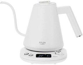 Cana electrica Adler AD 1349W, 1100W, 1 l, 40-100°C, mentinere caldura, Afisaj LED, Alb