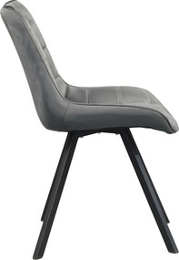 Scaun de sufragerie, ţesătură Velvet gri închis/negru, SAMIRA