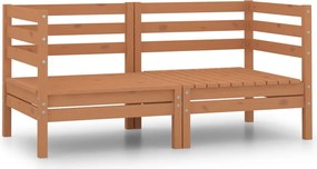 vidaXL Canapea de grădină cu 2 locuri, maro miere, lemn masiv de pin