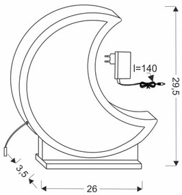 Lampă de birou pentru copii MOON LED/12W/230V, galbenă