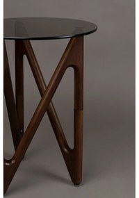 Măsuță auxiliară rotundă cu blat din sticlă ø 40 cm Naia – Dutchbone