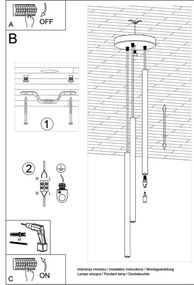 Lustră pe cablu PASTELO 3xG9/12W/230V alb