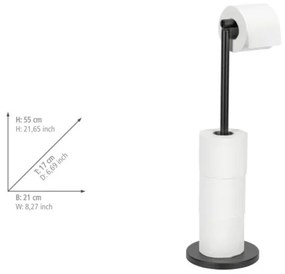 WENKO 24034100 - Suport pentru hârtie igienică, 21 x 55 cm, negru/argintiu