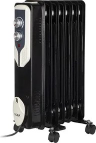 Calorifer electric Floria ZLN3642,Negru 1500 W, 7 elementi, 3 trepte de putere, Termostat reglabil, Protectie supra-incalzire, Indicator luminos,