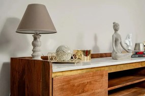 Comodă TV din lemn masiv si marmura, Milano Marble 160 x 35 x 45 cm, d