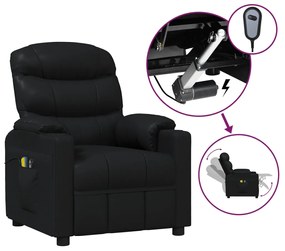 3143484 vidaXL Fotoliu de masaj electric, negru, piele ecologică