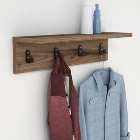 Cuier cu 4 agatatori si polita, Anatolya Homs,  60 x 16 x 15 cm, nuc