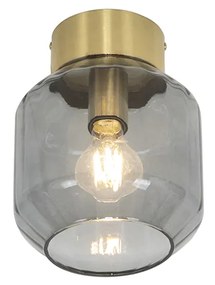 Plafoniera inteligentă din alamă cu sticlă fumurie incl. Wifi A60 - Stiklo