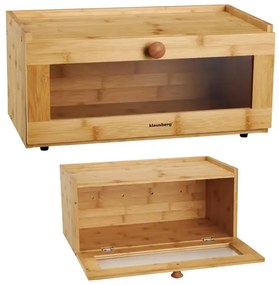 Cutie pentru paine Klausberg KB 7924, 40 cm, fereastra acrilica, Bambus, Maro