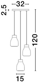 Lustra cu 3 pendule design modern Blaku
