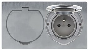 Priză dublă încastrabilă de podea de exterior Solight 5B321 IP55