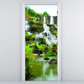 Fototapet pentru ușă - Cascadele cu verdeață (95x205cm)